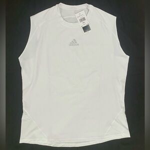 NWT ADIDAS Men’s TechFit Compression Sleeveless Tank Shirt CW9552 Size 3XL WHITE
